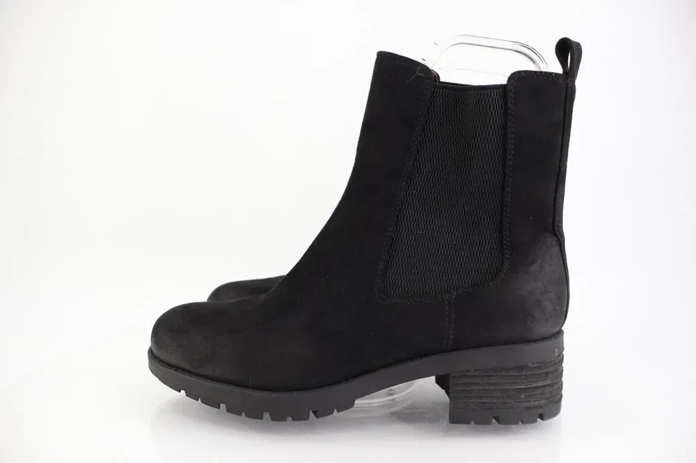Born BOC Womens Chelsea Boot Size 11 Black Block Heel Bootie Lug Sole Comfy